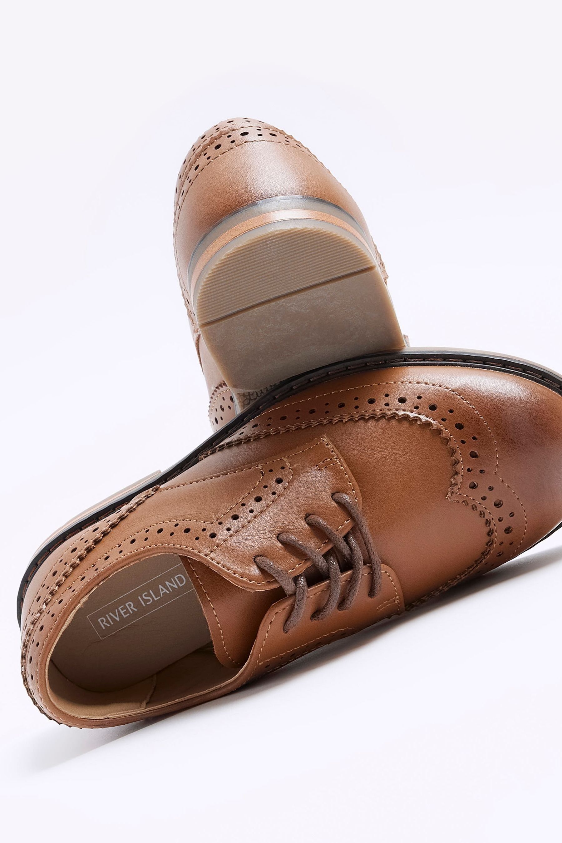 Buy River Island Brown Boys Brogue Shoes from Next Oman