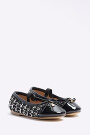 River Island Black/White Girls Boucle Ballerinas - Image 1 of 5