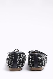 River Island Black/White Girls Boucle Ballerinas - Image 4 of 5