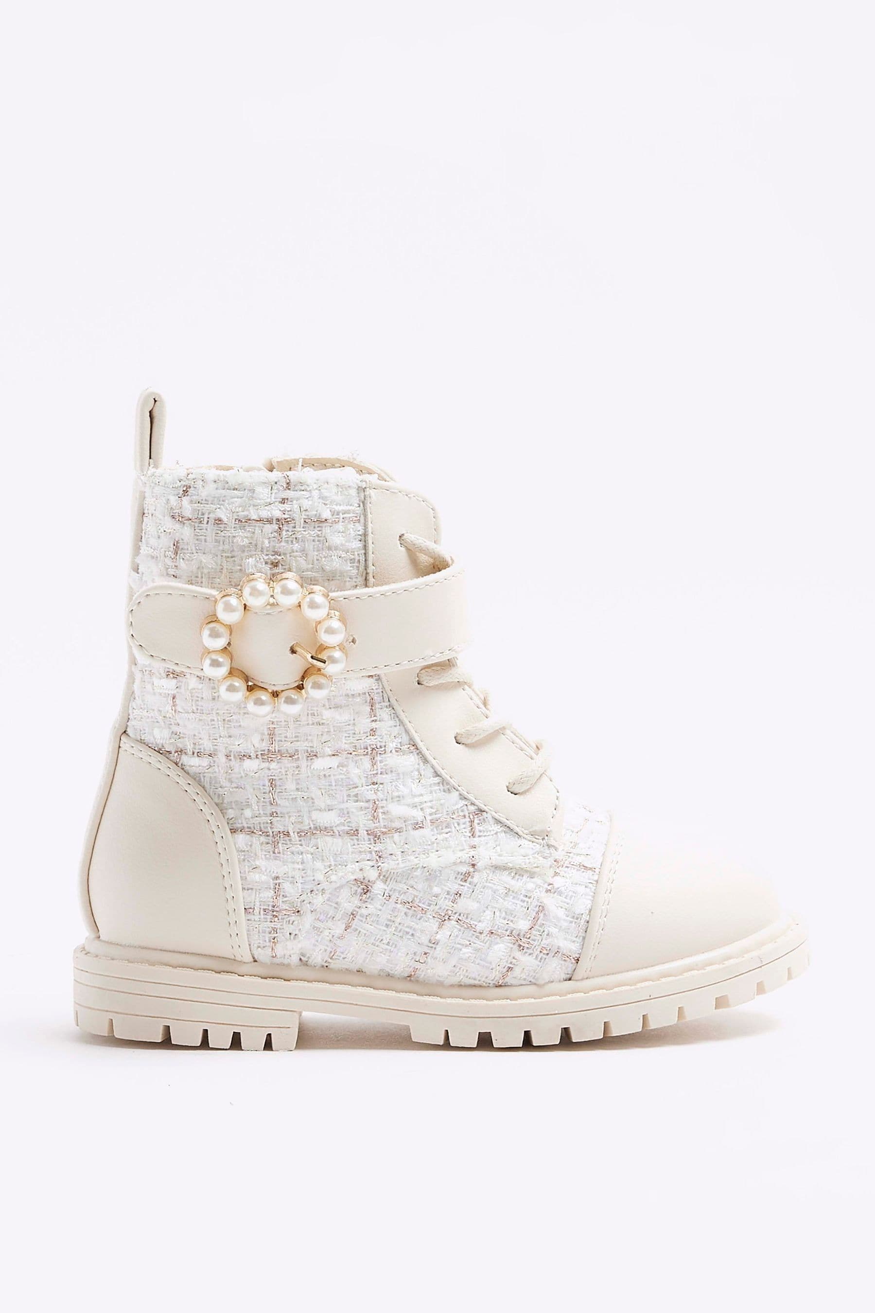 Pearl buckle boots hot sale