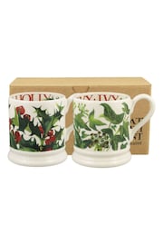 Emma Bridgewater Set of 2 Cream Holly & Ivy 1/2 Pint Mugs Boxed - Image 2 of 6