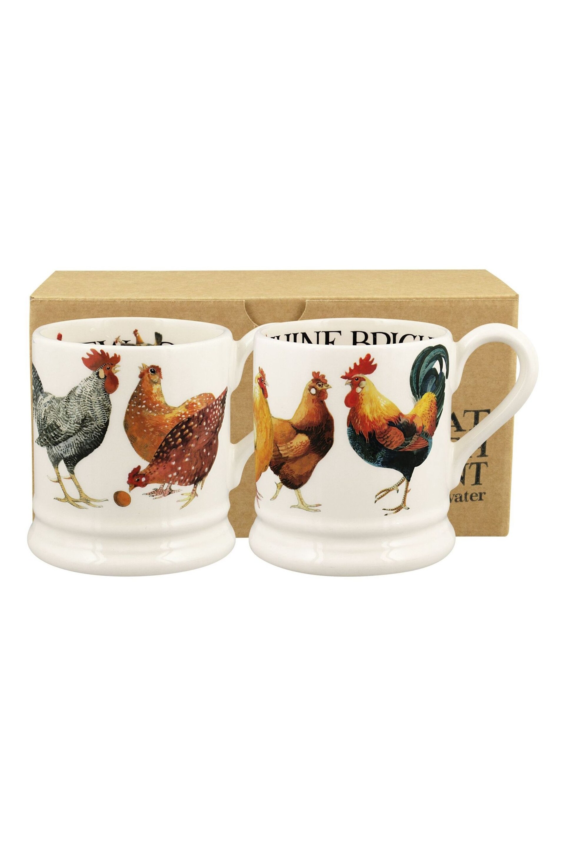 Emma Bridgewater Set of 2 Cream Rise & Shine 1/2 Pint Mugs Boxed - Image 2 of 2