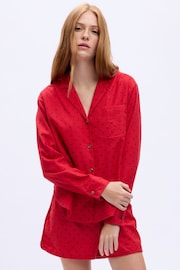 Gap Red Relaxed Flannel Long Sleeve Pyjama Shirt - Image 1 of 4