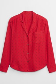 Gap Red Relaxed Flannel Long Sleeve Pyjama Shirt - Image 3 of 4