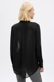 Gap Black Beaded Sheer Boyfriend Shirt - Image 2 of 2