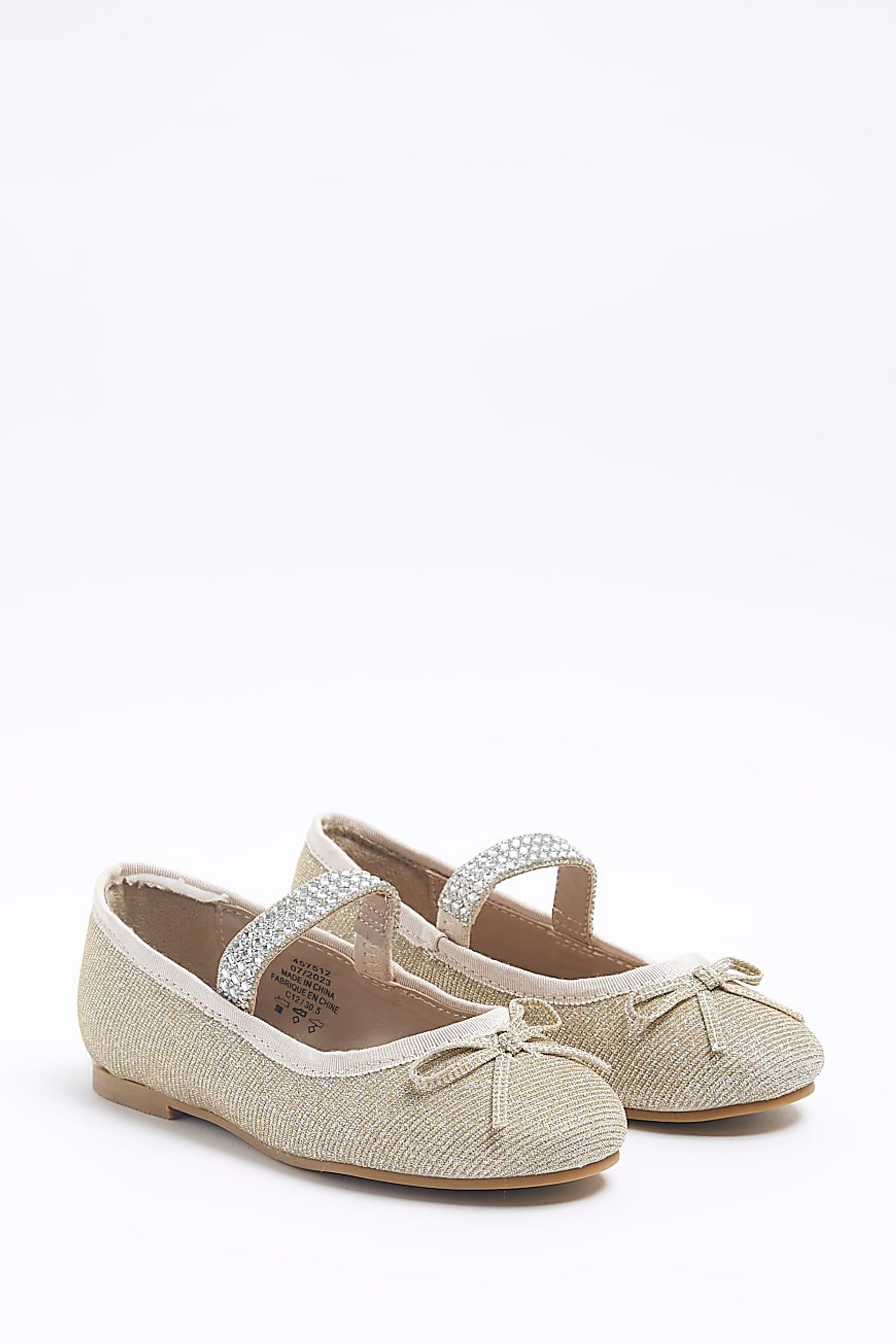 Buy River Island Gold Diamonte Strap Girls Pumps from Next Poland