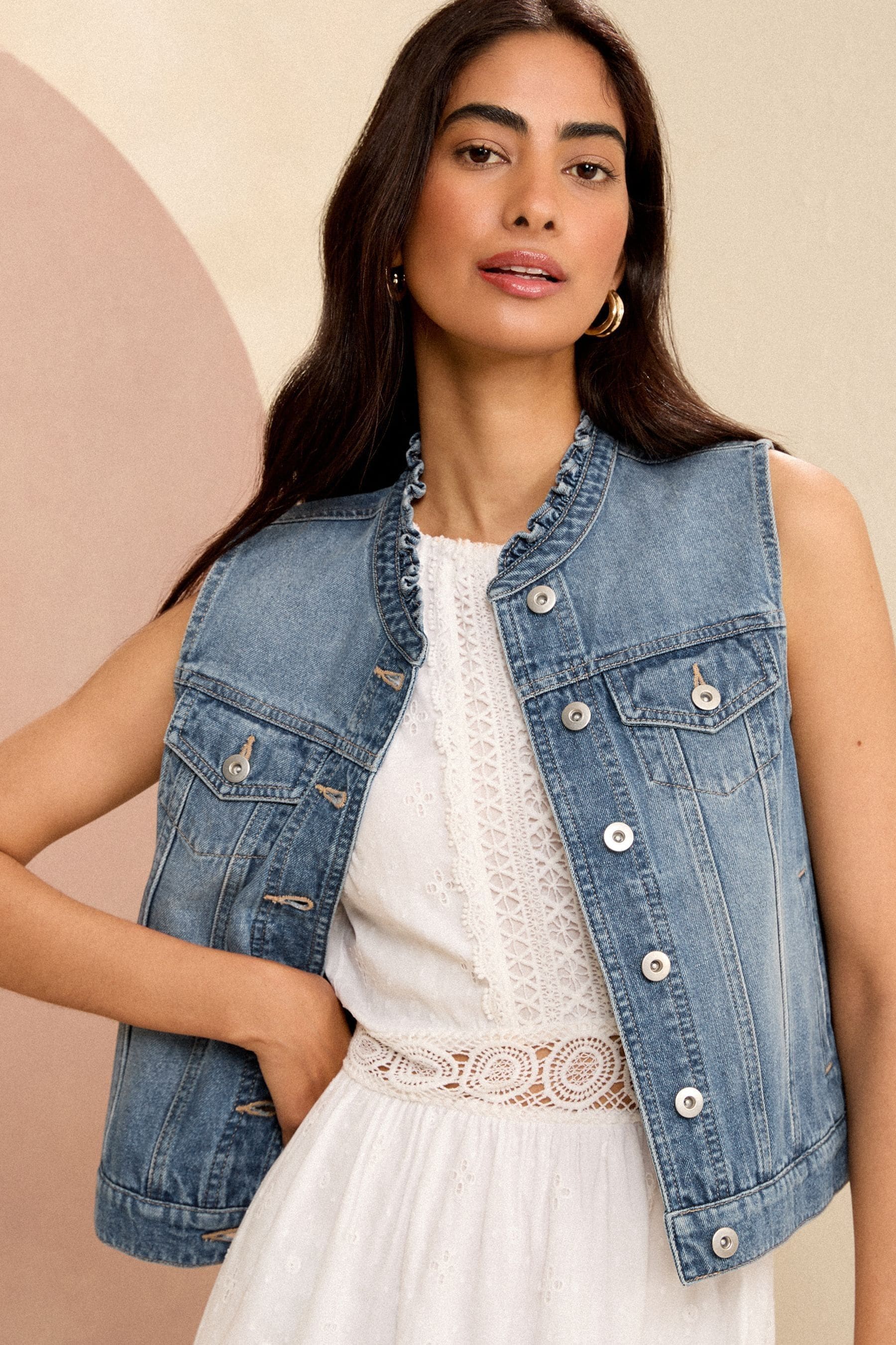 Denim gilet womens new arrivals
