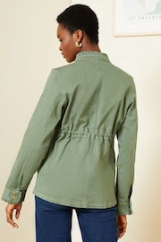 Love & Roses Khaki Green Petite Utility Front Pocket Button Through Jacket - Image 3 of 4