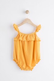 Yellow Textured Strappy Baby Romper - Image 5 of 11