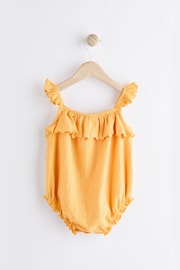 Yellow Textured Strappy Baby Romper - Image 6 of 11