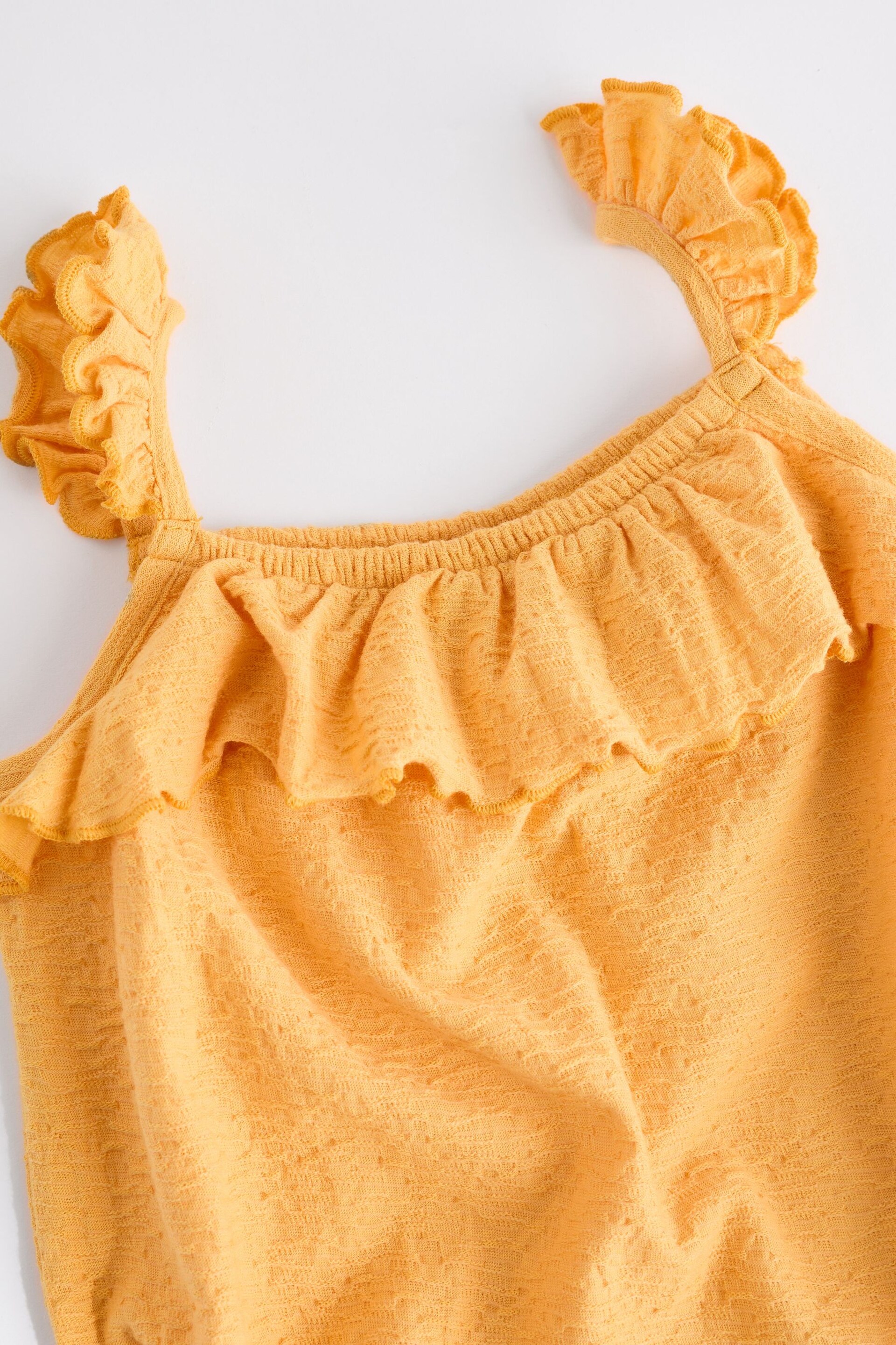 Yellow Textured Strappy Baby Romper - Image 8 of 11
