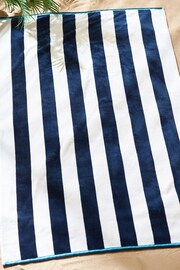 Blue Reversible Stripe XL Beach Towel - Image 2 of 7