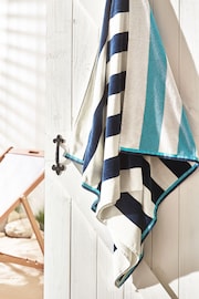 Blue Reversible Stripe XL Beach Towel - Image 6 of 7