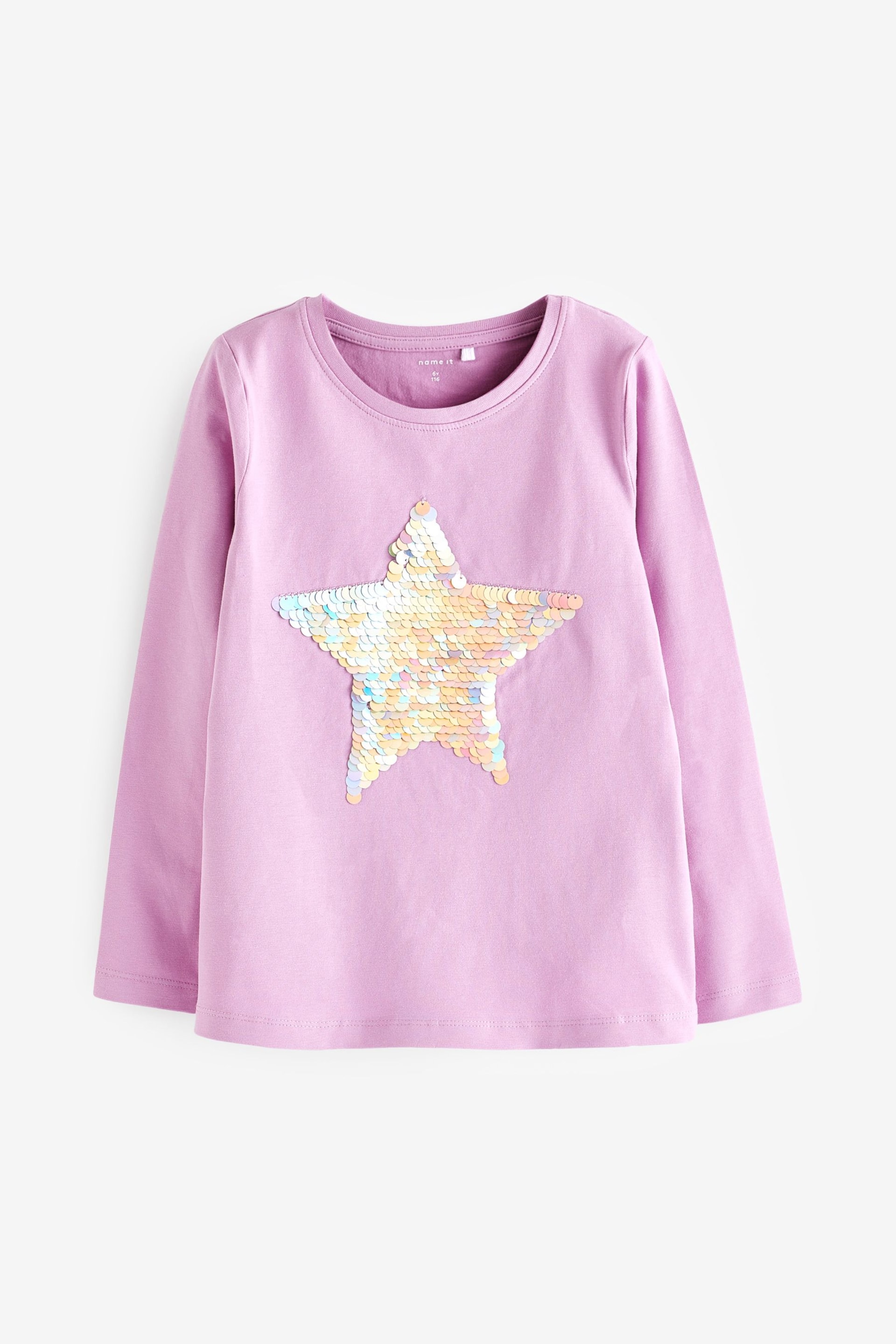Name It Pink Sequin Star Top - Image 2 of 4