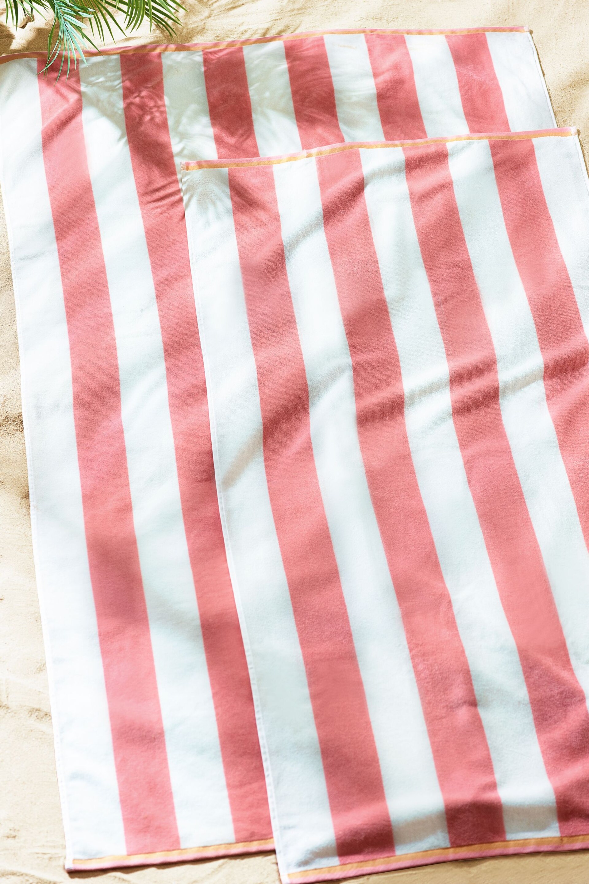 Pink Reversible Stripe XL Beach Towel - Image 1 of 5