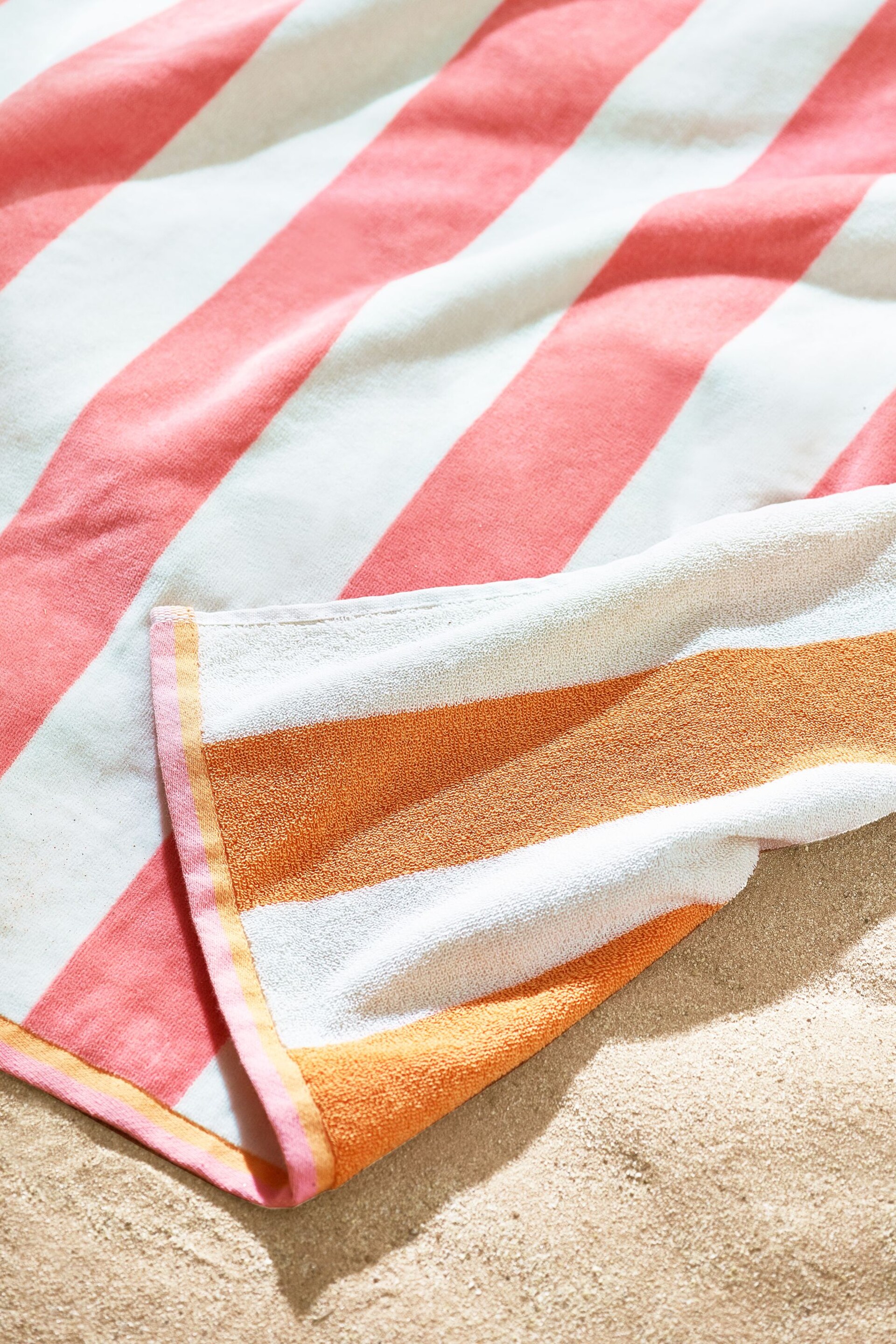 Pink Reversible Stripe XL Beach Towel - Image 2 of 5