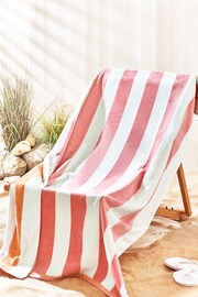 Pink Reversible Stripe XL Beach Towel - Image 3 of 5