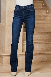Sosandar Dark Blue Mid Rise Bootcut Jeans - Image 1 of 5