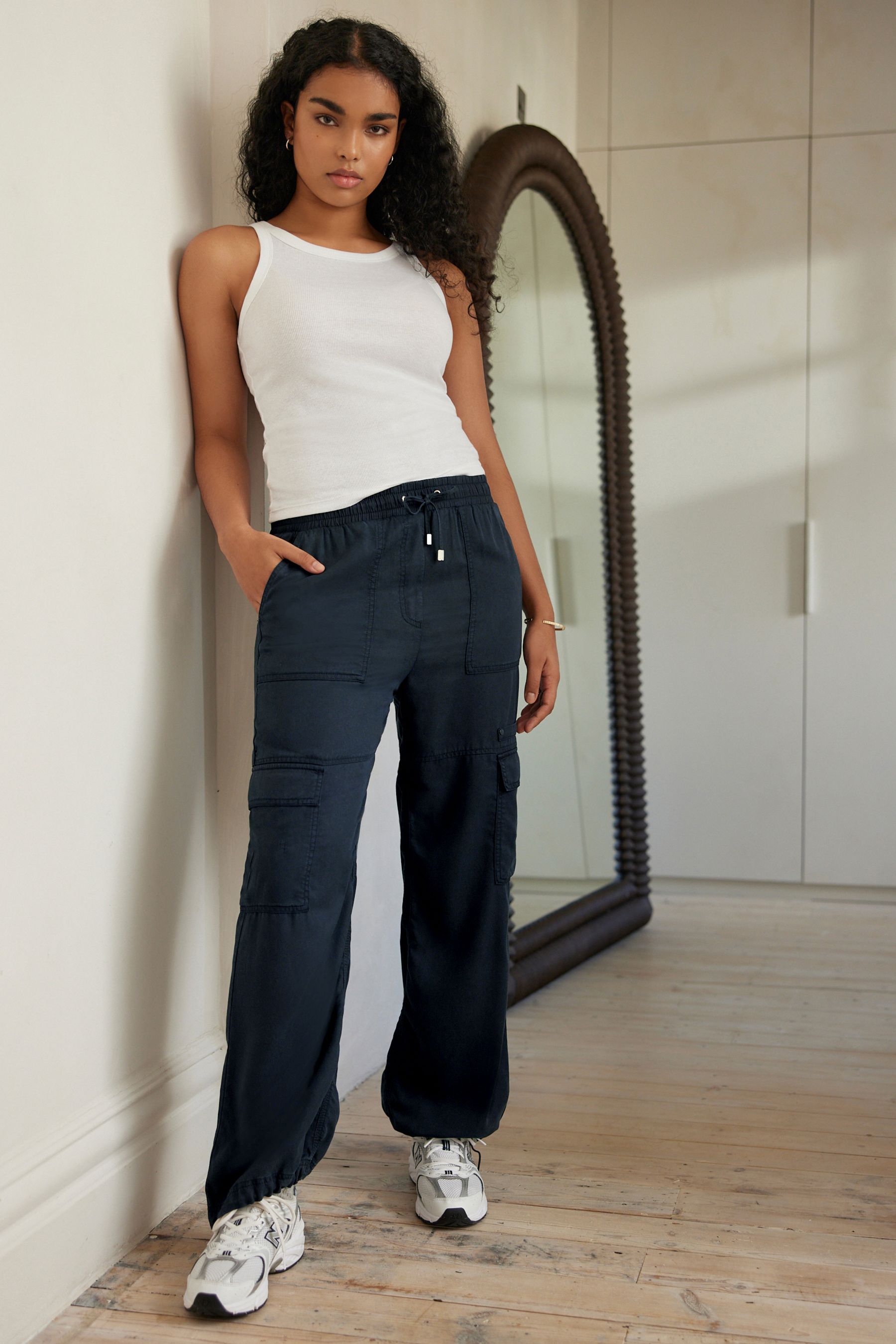 Navy Blue Cargo Combat Trousers