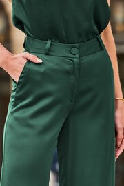 Sosandar Green Satin Wide Leg Trousers - Image 5 of 5