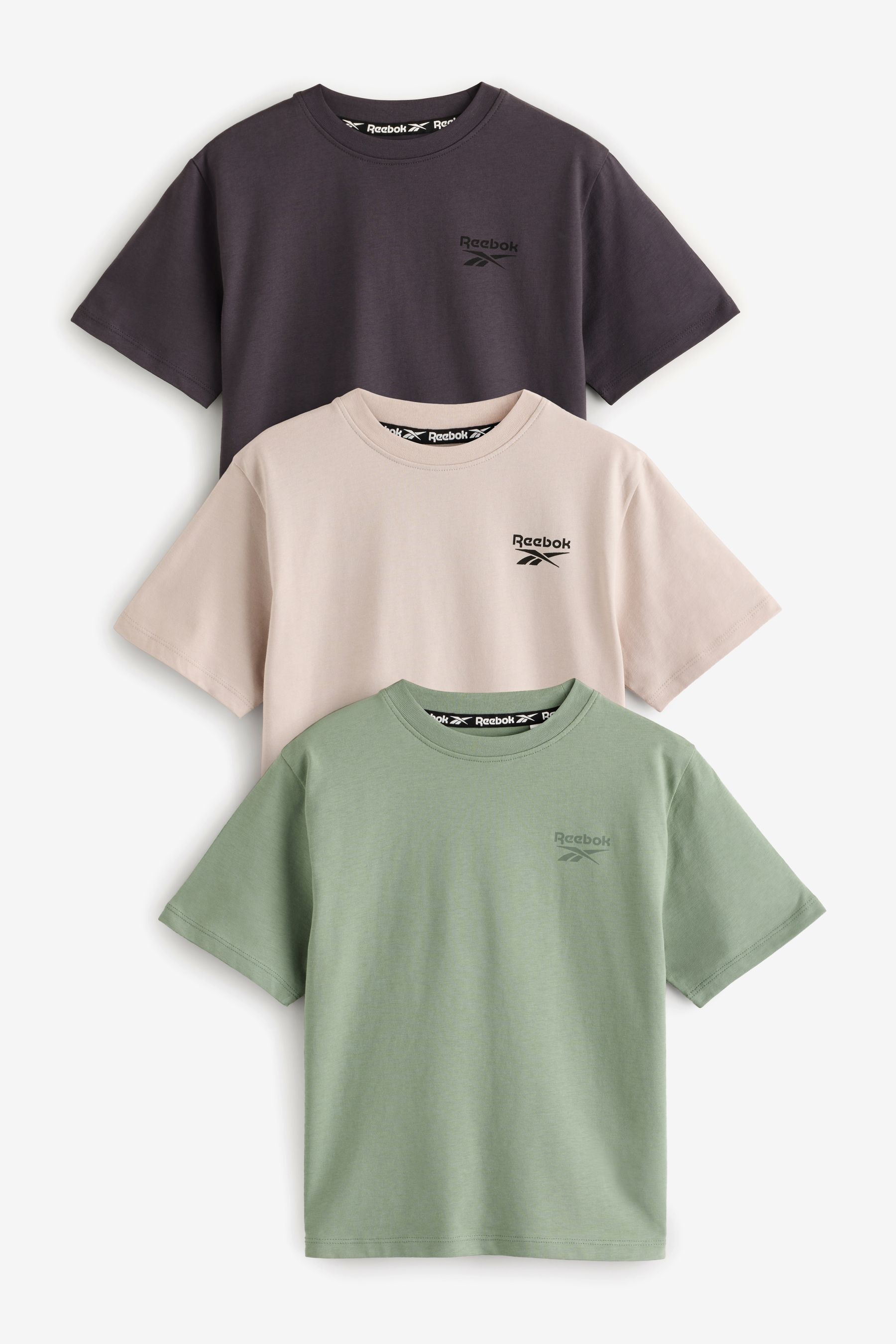 Buy Reebok Boys Oversized Multi Logo 100 Cotton T Shirt 3 Pack from the Next UK online shop