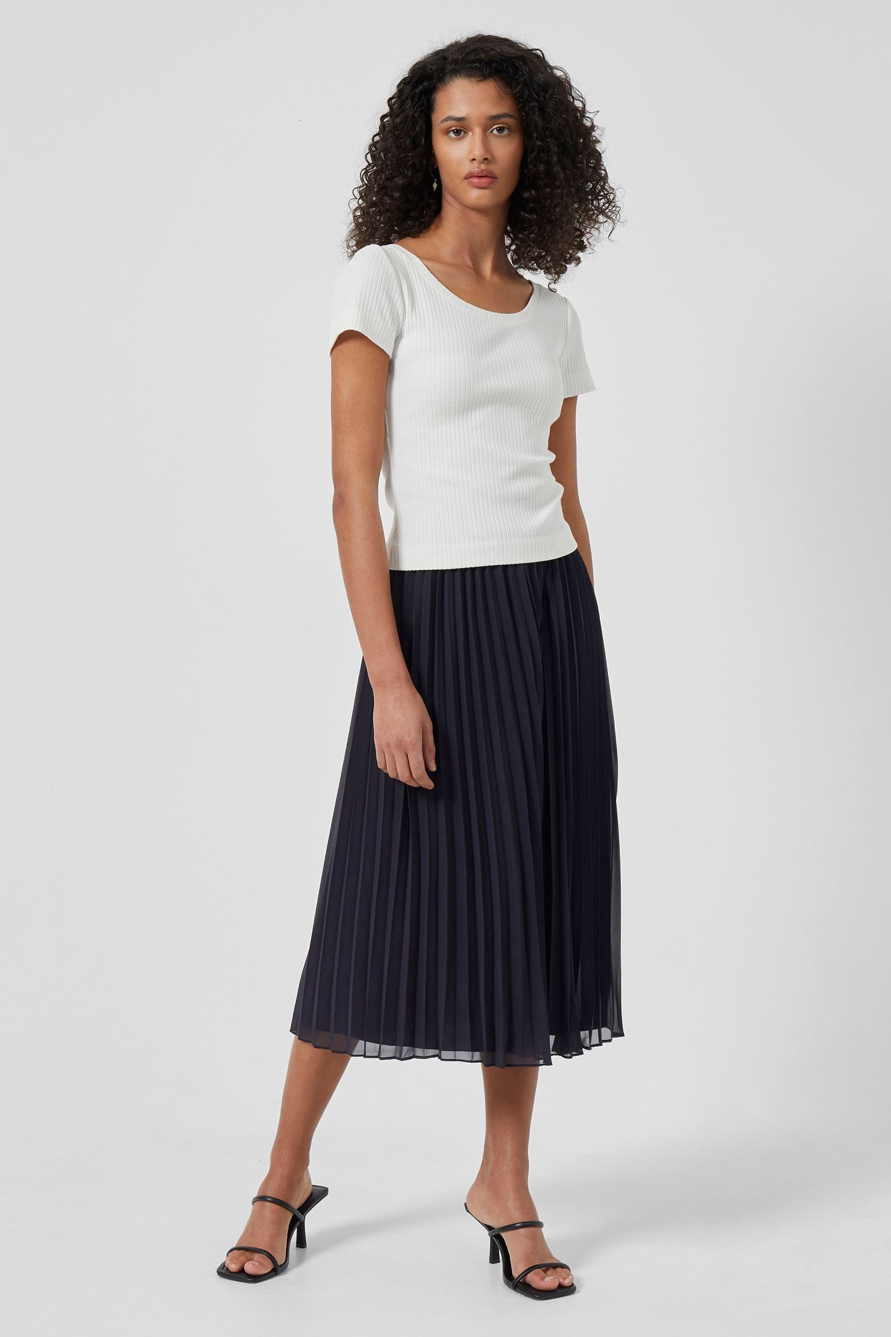 French connection blue pleated skirt hot sale