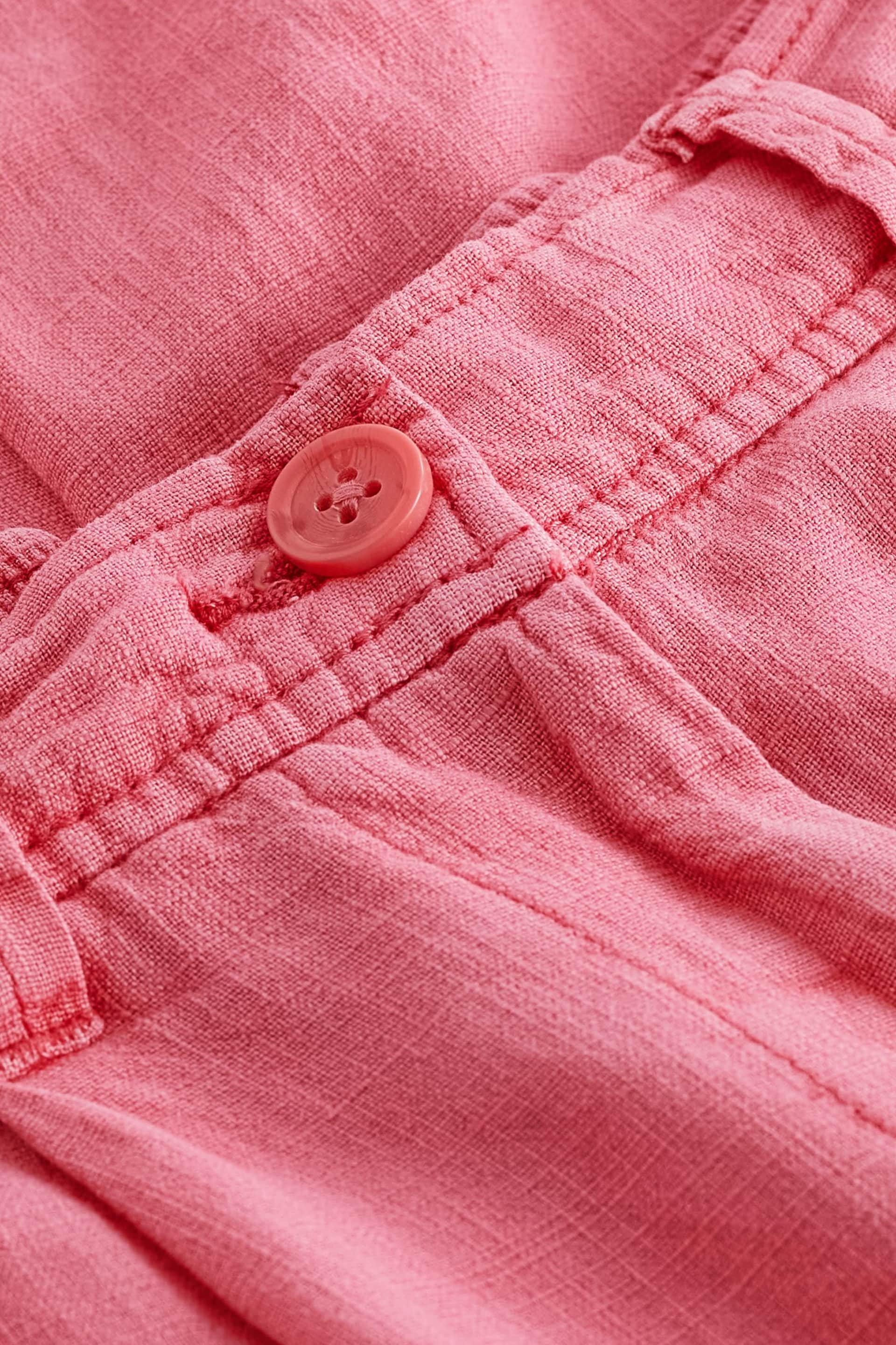 Pink Linen Blend Taper Trousers - Image 7 of 7