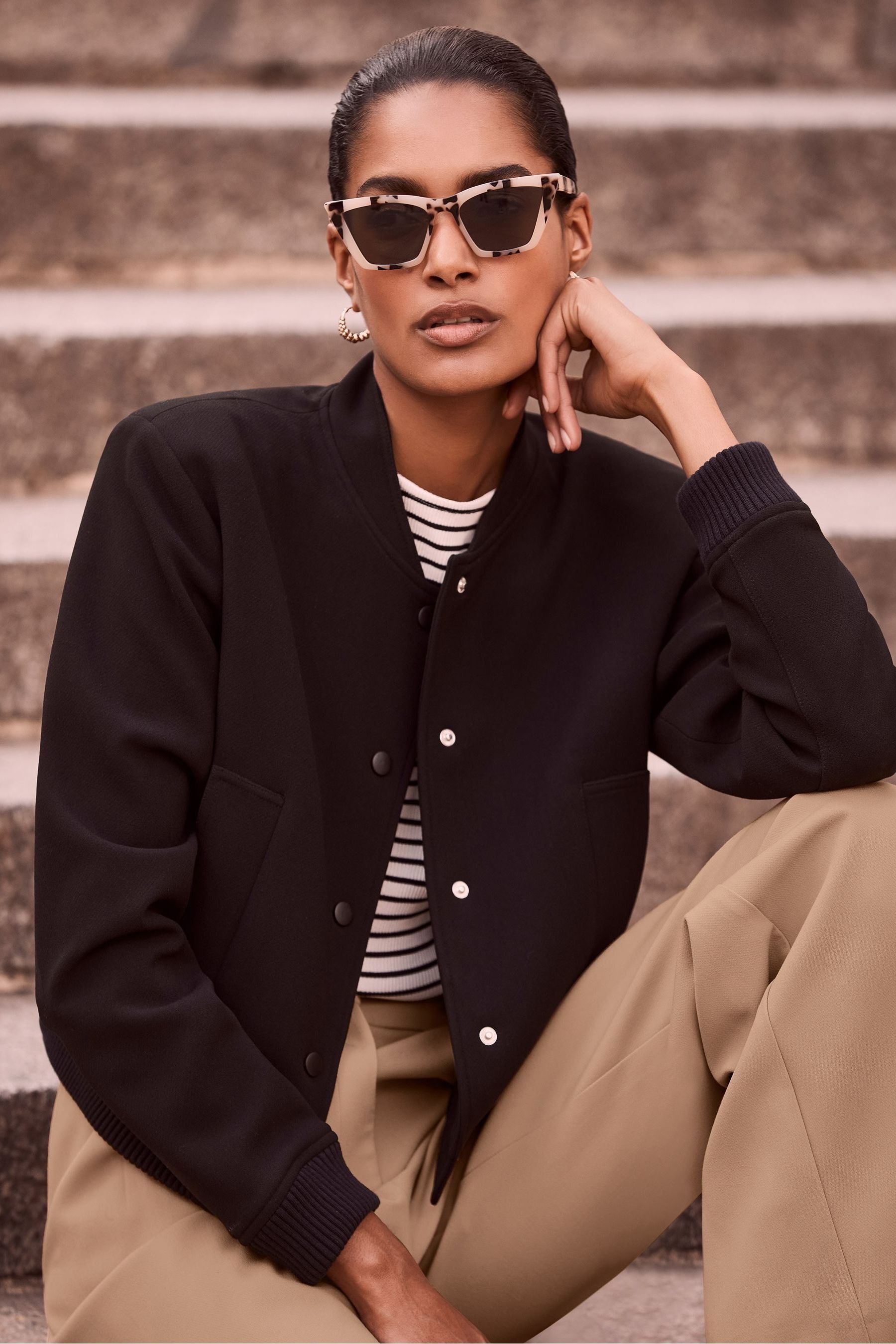Buy Mint Velvet Black Bomber Jacket from Next Luxembourg
