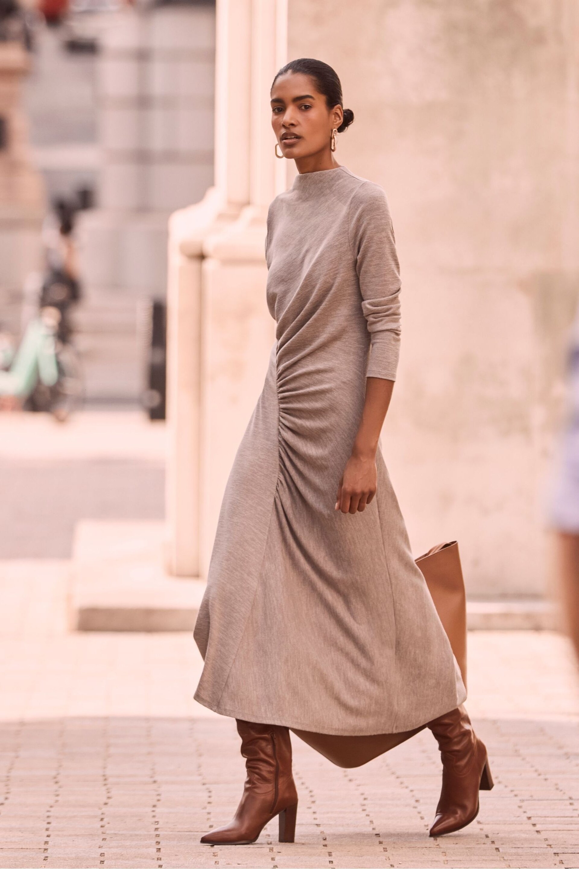 Mint Velvet Cream Jersey Midi Dress - Image 2 of 2