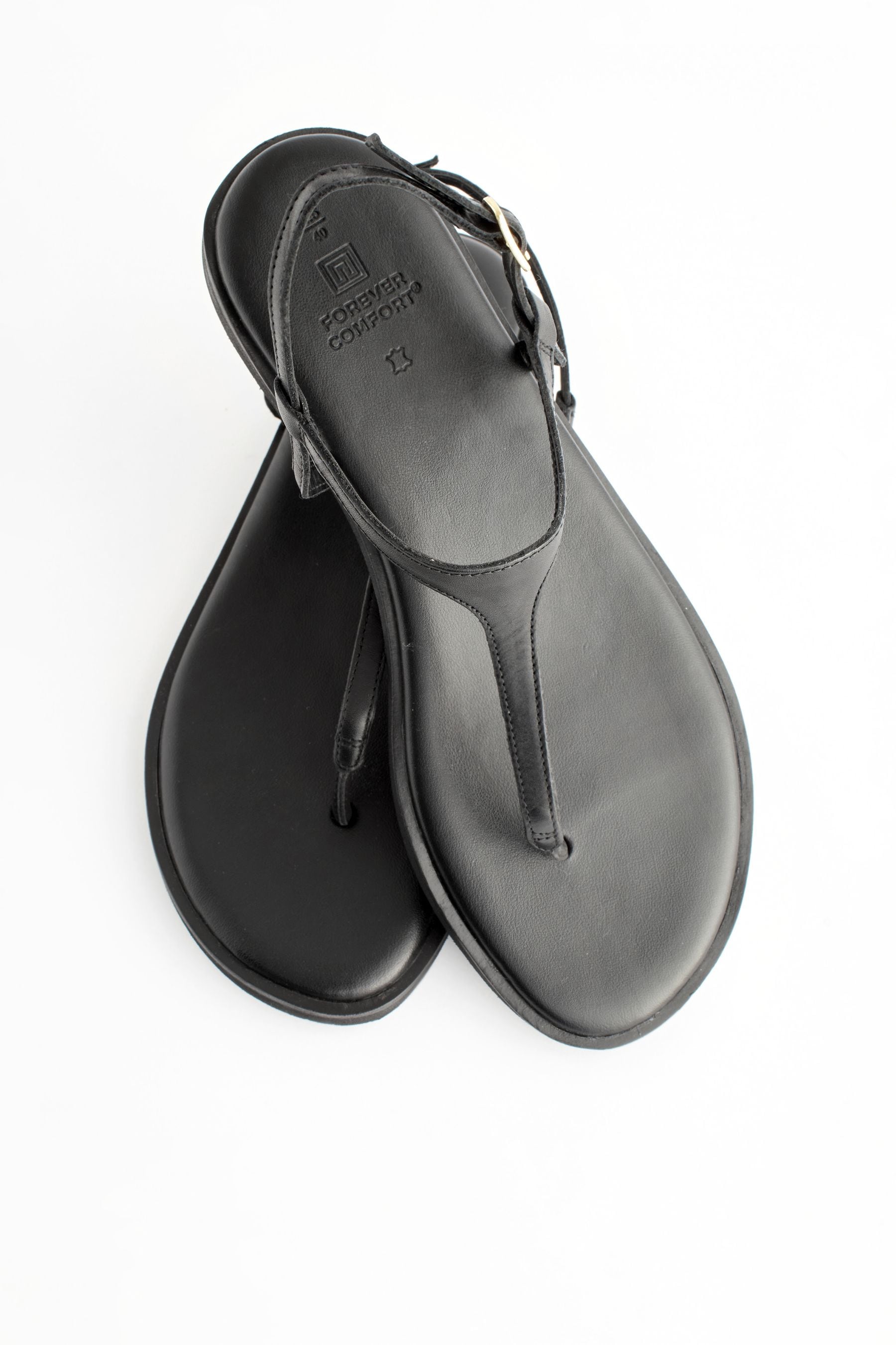 Buy Black Forever Comfort Leather Toe Thong Sandals from the Next UK online shop