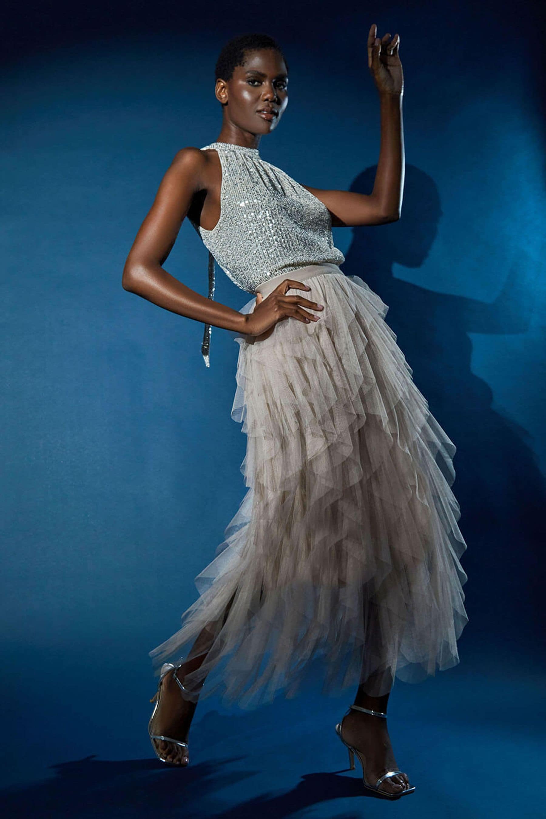 Buy Roman Natural Elasticated Mesh Layered Skirt from the Next UK online shop