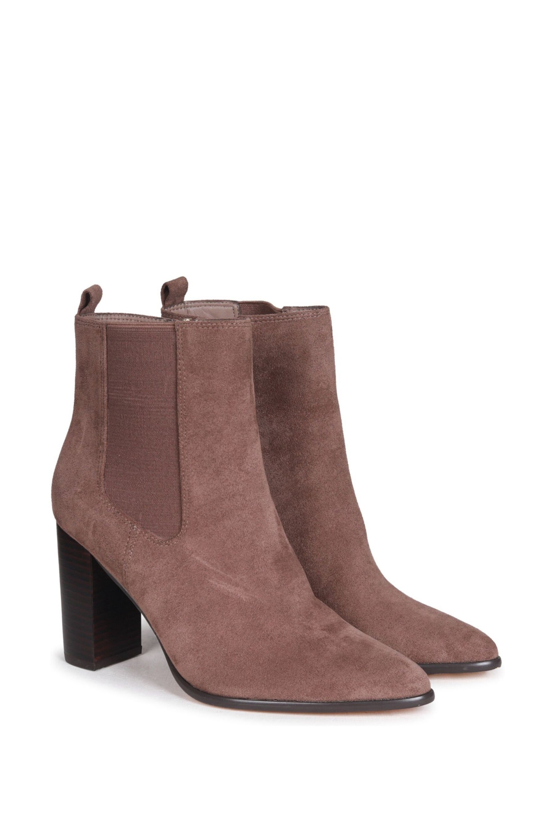 Linzi Brown Galore Block Heeled Pointed Toe Ankle Boots - Image 3 of 4