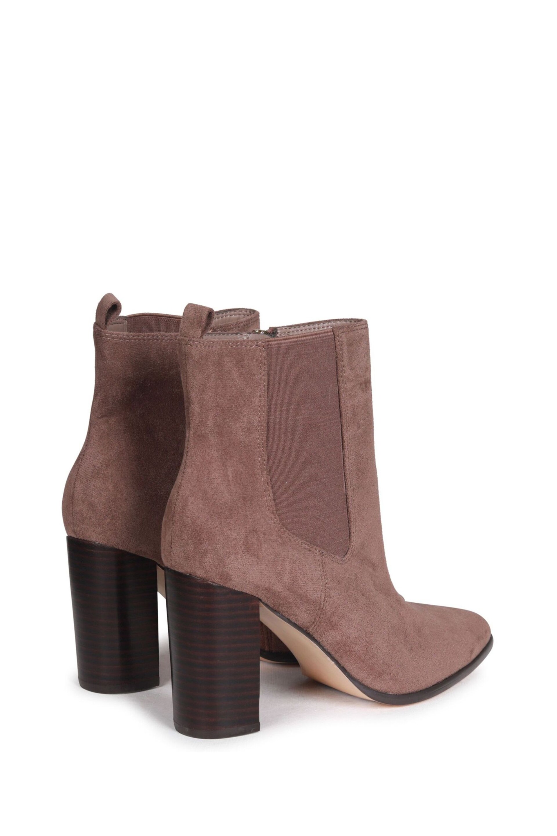 Linzi Brown Galore Block Heeled Pointed Toe Ankle Boots - Image 4 of 4