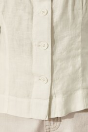 Ecru White 100% Linen Button Down Top - Image 6 of 7