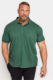 BadRhino Big & Tall Green Slub Polo Shirt - Image 1 of 2