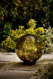 Smoke Grey Solar LED Outdoor Light Up Sphere - Image 1 of 11