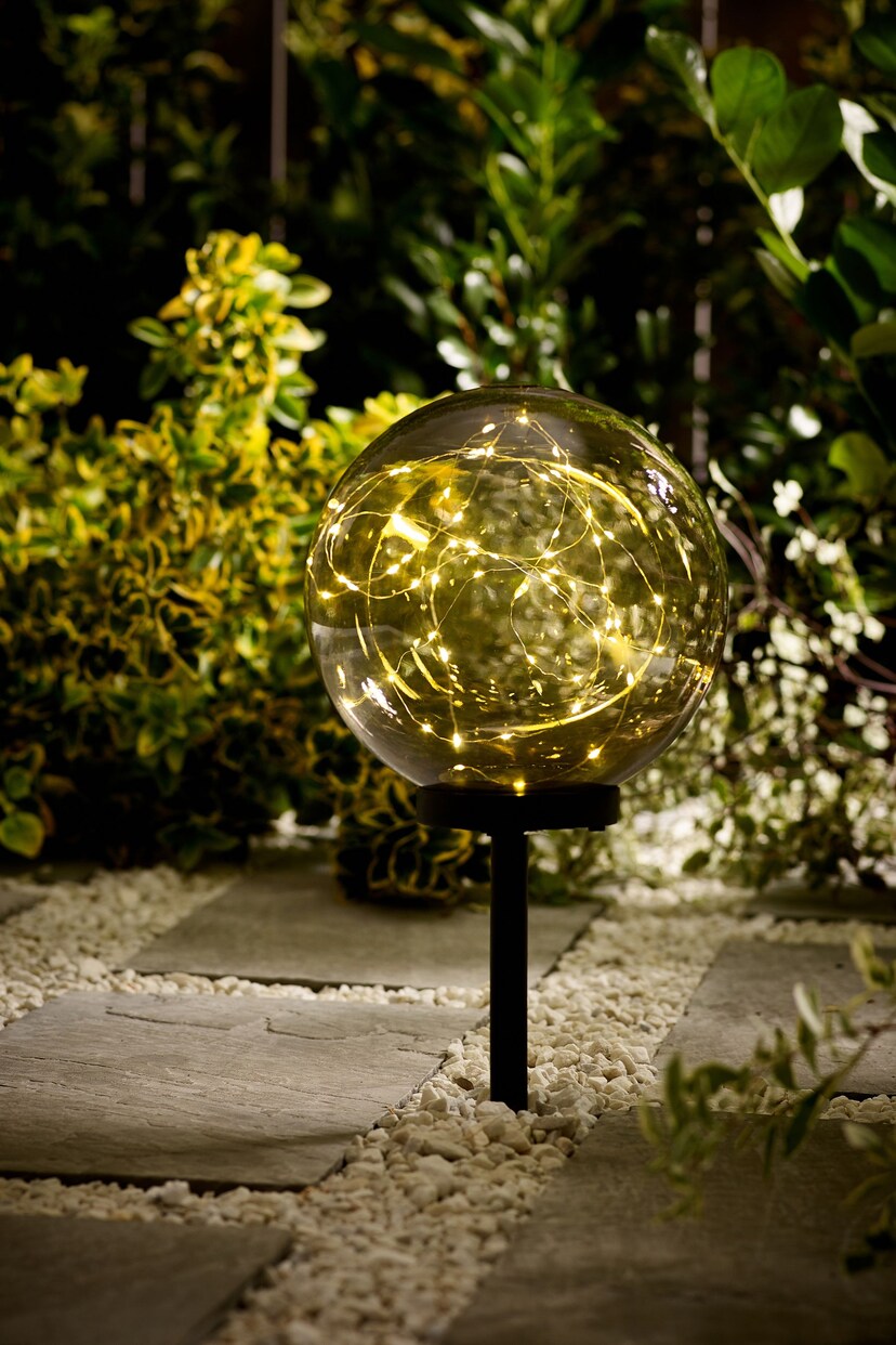 Smoke Grey Solar LED Outdoor Light Up Sphere - Image 7 of 11