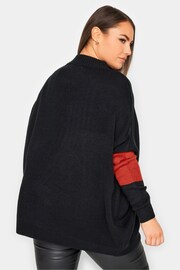 Yours Curve Orange Oversize Colourblock Jumper - Image 2 of 5