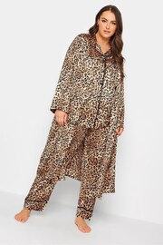 Yours Curve Brown Satin Pyjama Set - Image 3 of 5