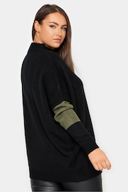 Yours Curve Green Oversize Colourblock Jumper - Image 3 of 5