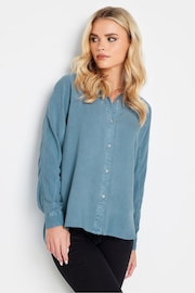 PixieGirl Petite Blue Long Sleeve Viscose Shirt - Image 1 of 5