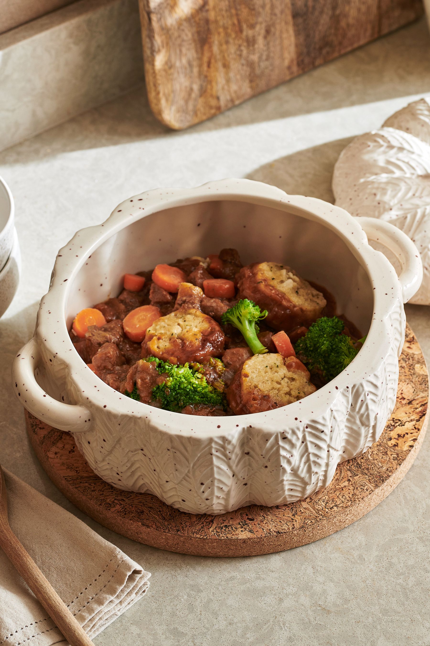 Natural Speckle Glaze Pumpkin Casserole Dish