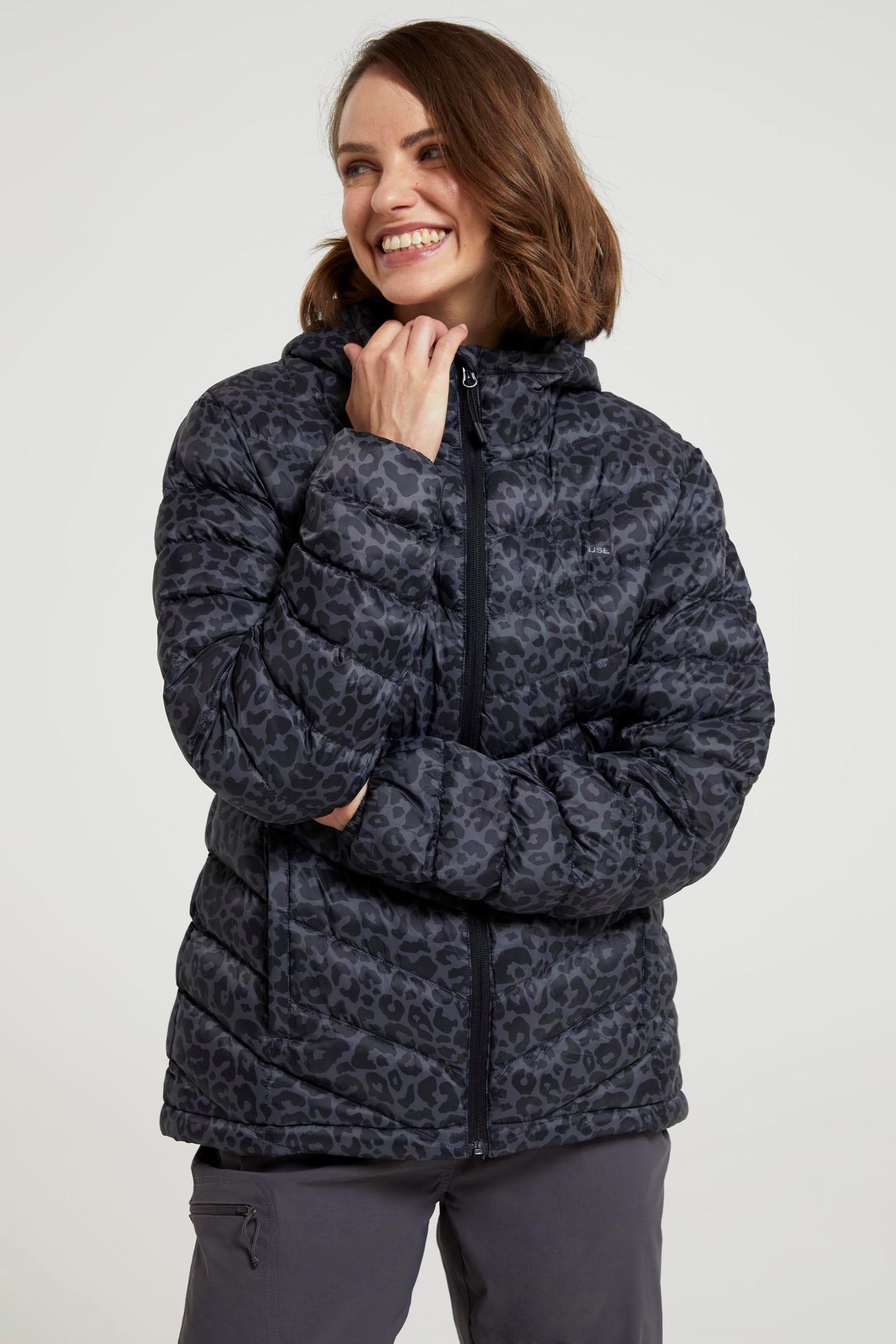 Mountain Warehouse Grey Womens Seasons Printed Water Resistant Padded Jacket