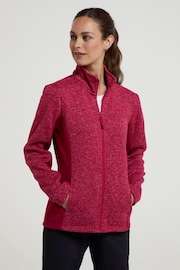 Mountain Warehouse Pink Idris Womens Panelled Fleece Jacket - Image 1 of 4