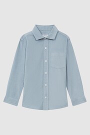 Reiss Soft Blue Albion Teen Corduroy Cutaway Collar Shirt - Image 2 of 6