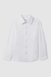 Reiss White Remote Teen Slim Fit Cotton Shirt - Image 1 of 6
