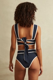 Reiss Navy/White Cristina High Rise Bikini Bottoms - Image 3 of 3