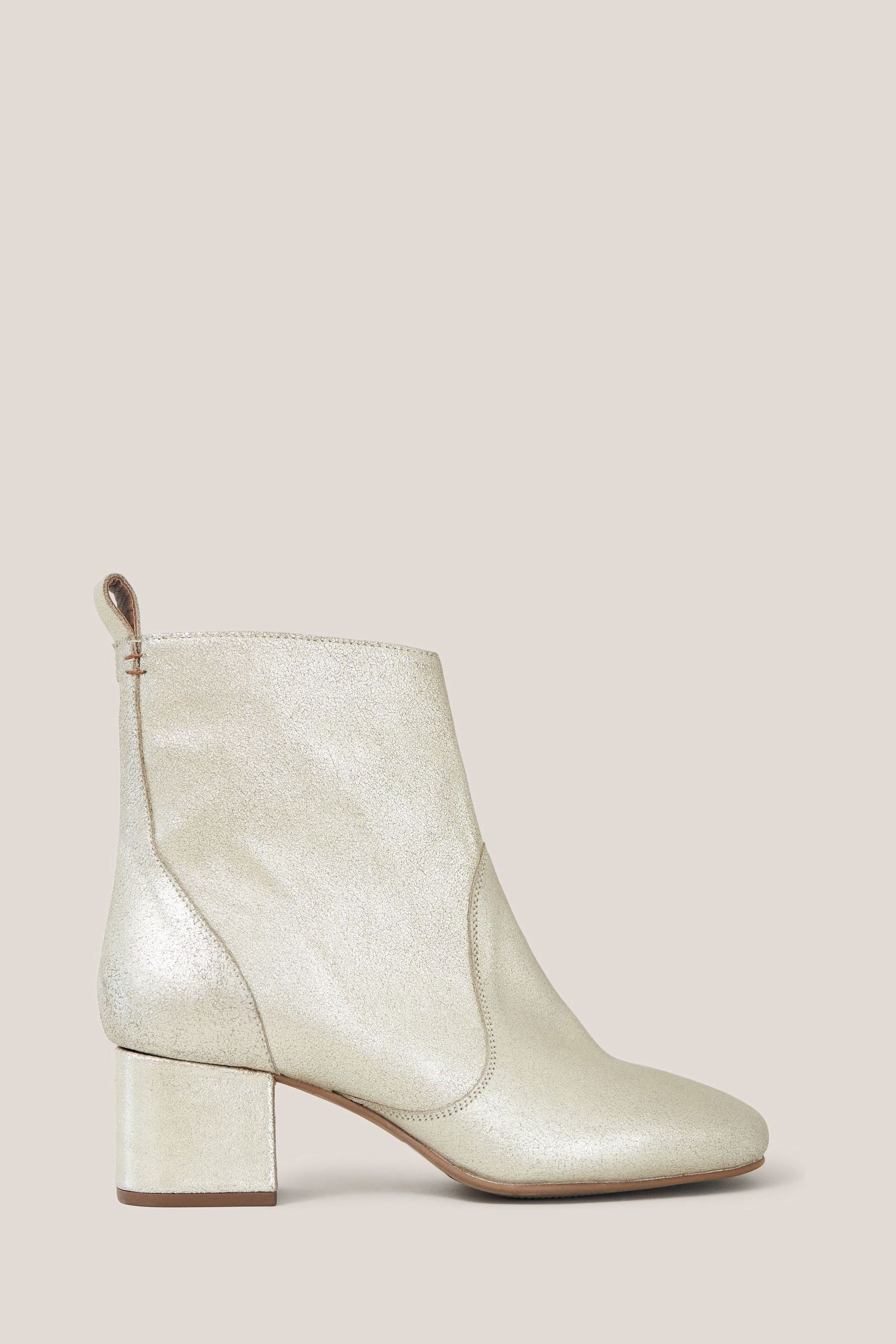 Buy White Stuff Gold Cilla Leather Mid Heel Boots from Next Luxembourg