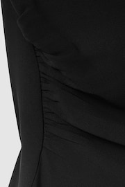 Reiss Black Miller Asymmetric Bodycon Midi Dress - Image 6 of 6