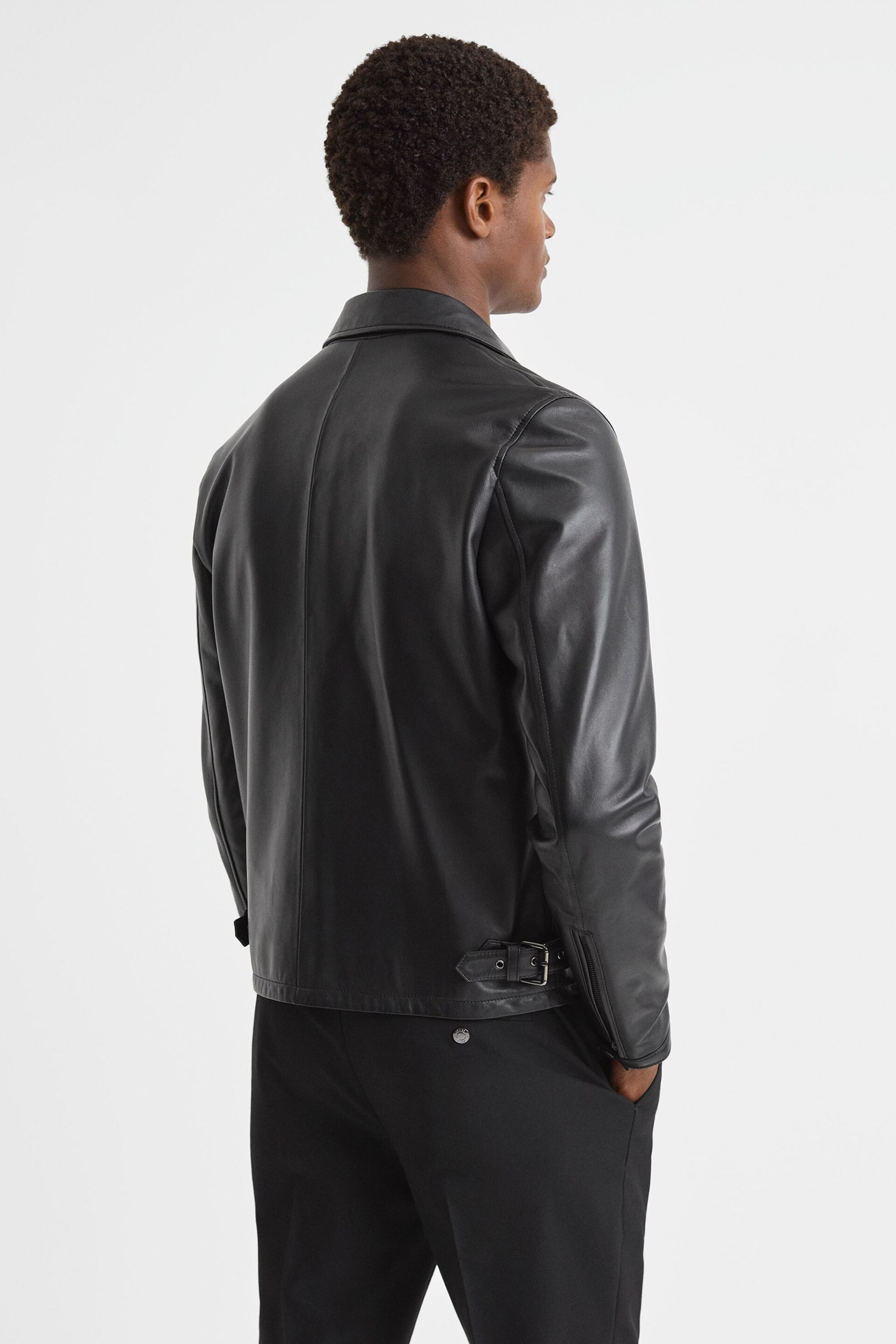 Leather Zip-Through Jacket - Image 5 of 8